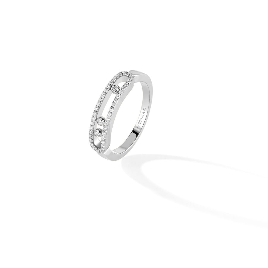 Messika Baby Move Pavé Ring in 18 karat white gold with diamonds.