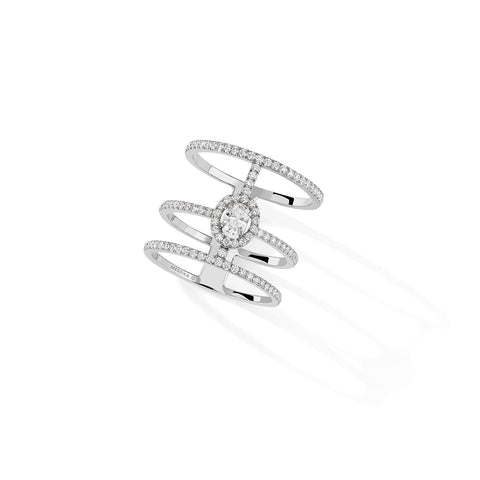 Messika Glam'Azone 3 Rows Pavé Ring-Messika Glam'Azone 3 Rows Pavé Ring - 04871-WG-53