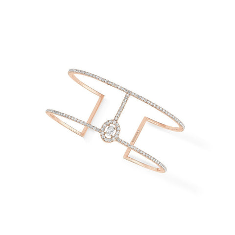 Messika Glam'Azone Skinny 2 Rows Pavé Cuff Bangle-Messika Glam'Azone Skinny 2 Rows Pavé Cuff Bangle -