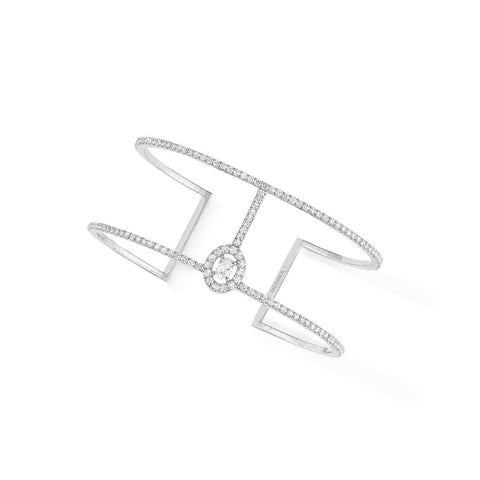 Messika Glam'Azone Skinny 2 Rows Pavé Cuff Bangle-Messika Glam'Azone Skinny 2 Rows Pavé Cuff Bangle -