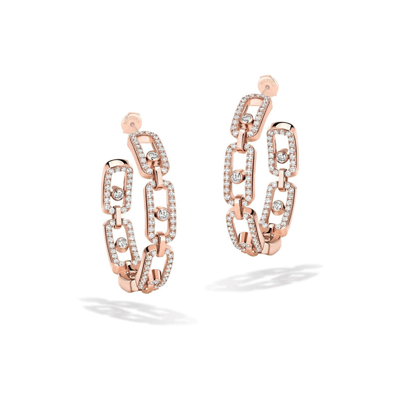 Messika Move Link Small Hoop Earrings-Messika Move Diamond Hoop Earrings - 12716-PG