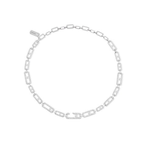 Messika Move High Jewelry Addiction 1 Row Pavé Necklace-Messika Move High Jewelry Addiction 1 Row Pavé Necklace - 07186-WG