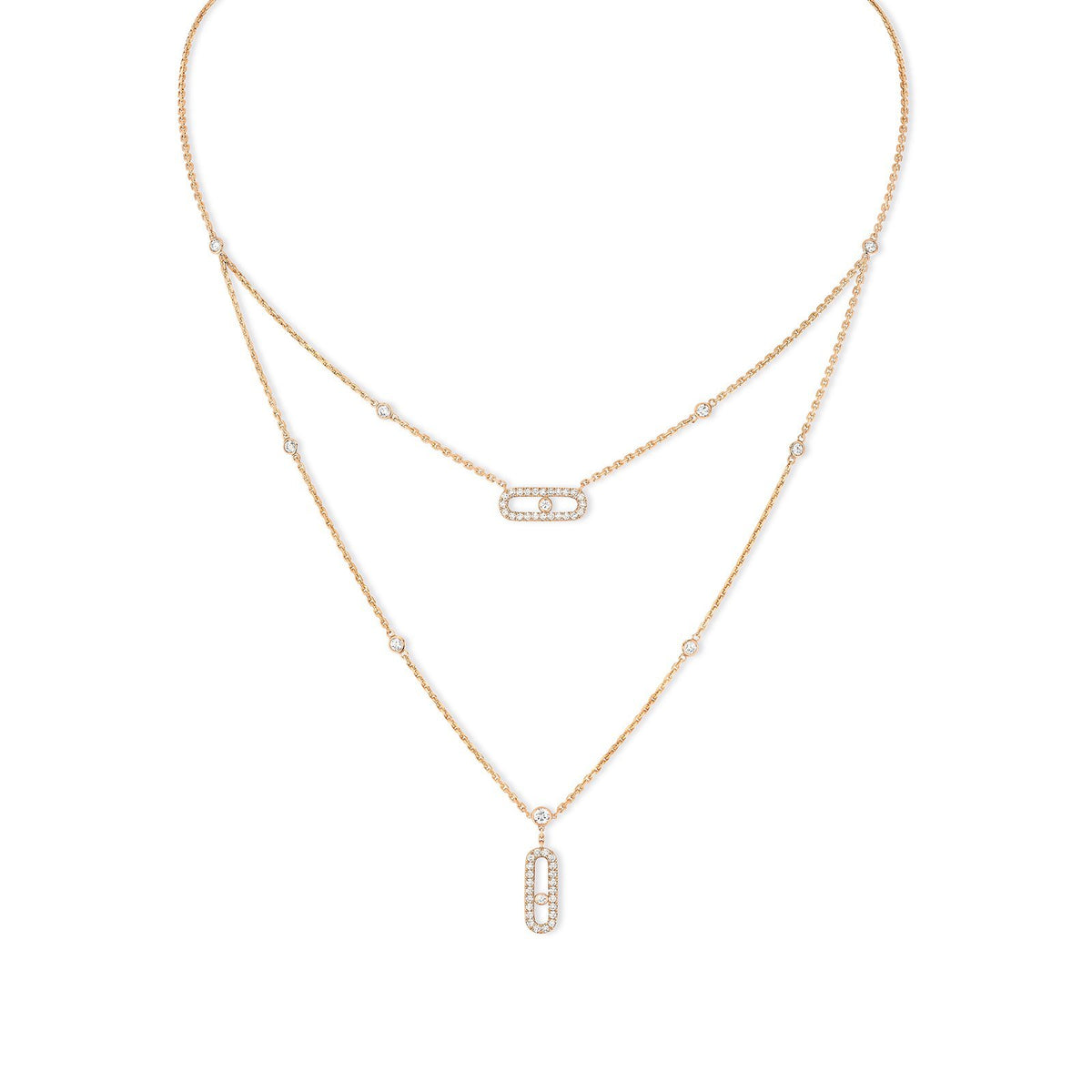 Messika Move Uno 2 Rows Pave Necklace -