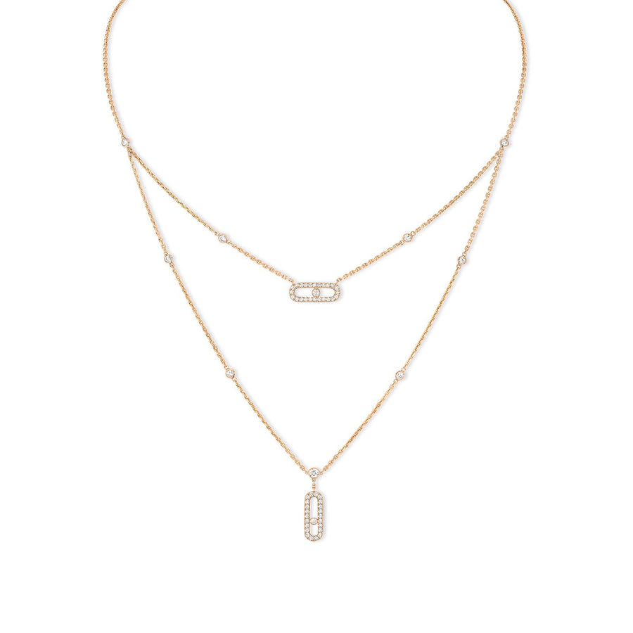 Messika Move Uno 2 Rows Pave Necklace -