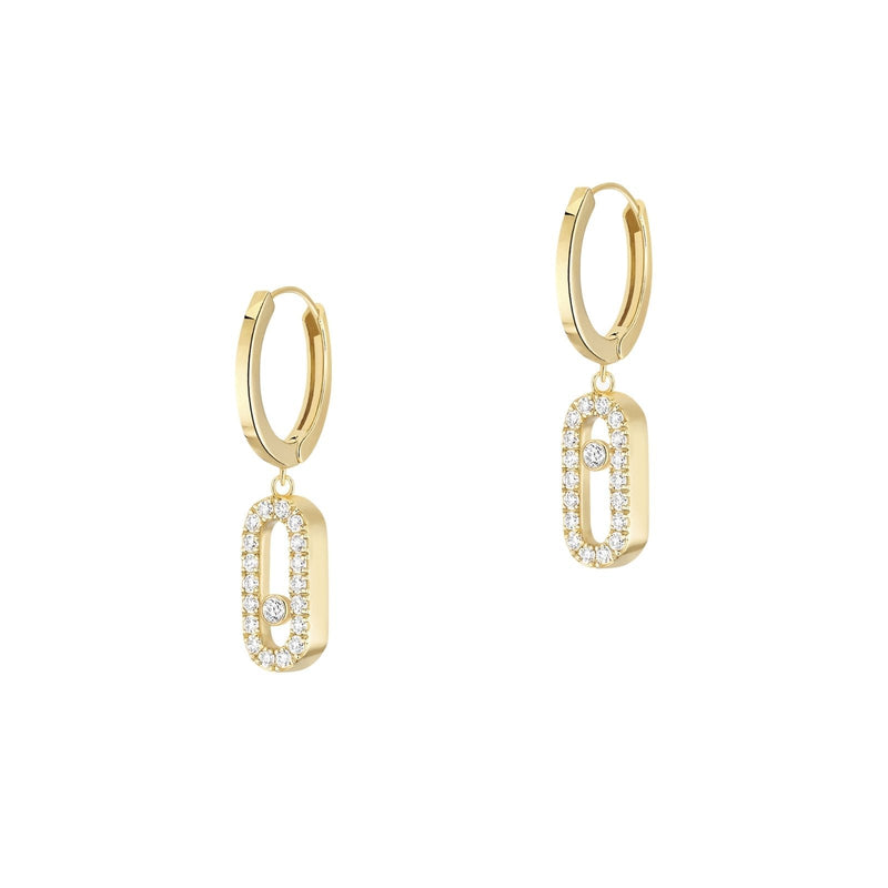 Messika Move Uno Diamond Hoop Earrings-Messika Move Uno Diamond Hoop Earrings - 12037-YG