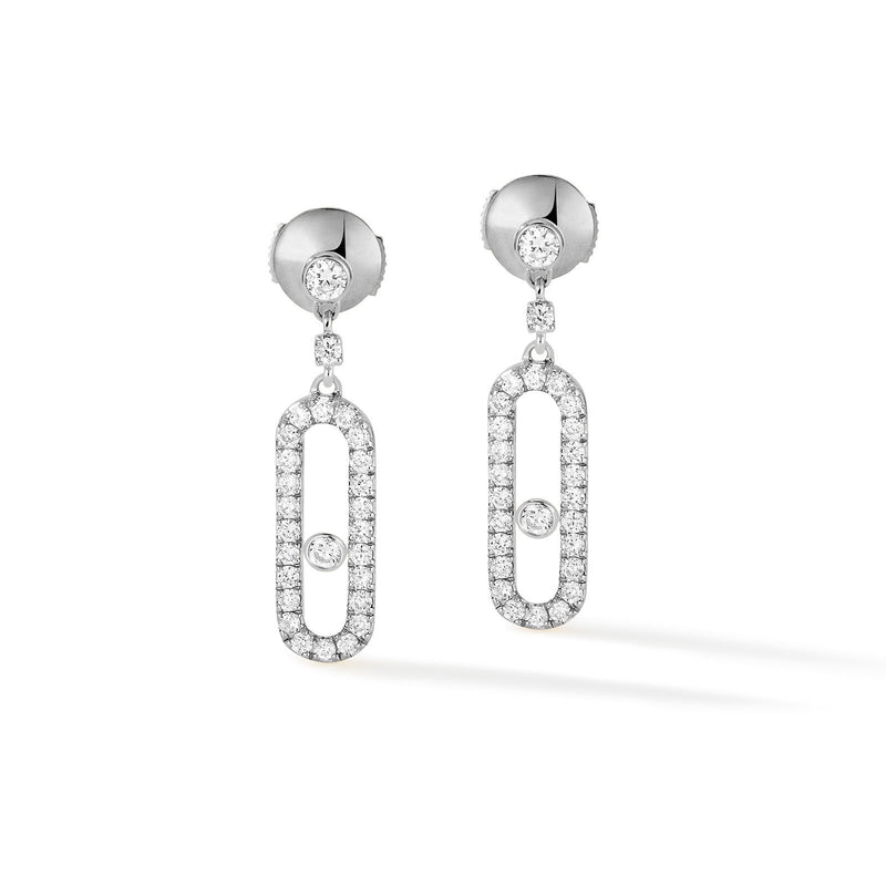 Messika Move Uno Earrings-Messika Move Uno Earrings in 18 karat white gold with diamonds.