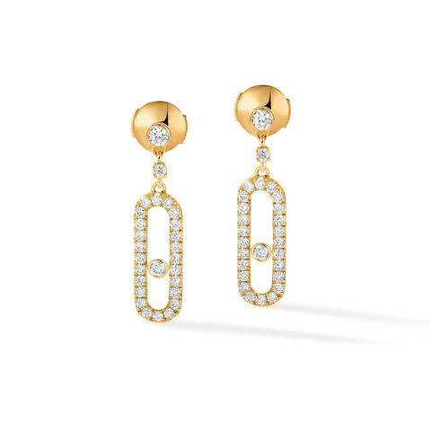 Messika Move Uno Earrings-Messika Move Uno Earrings in 18 karat yellow gold with diamonds.