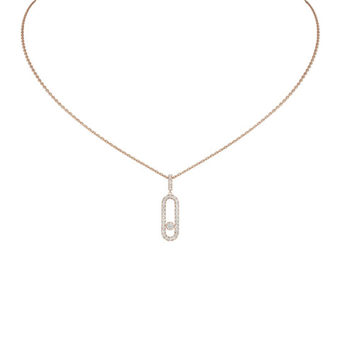 Messika Move Uno Pavé LM Necklace-Messika Move Uno Pavé LM Necklace - 12058-PG