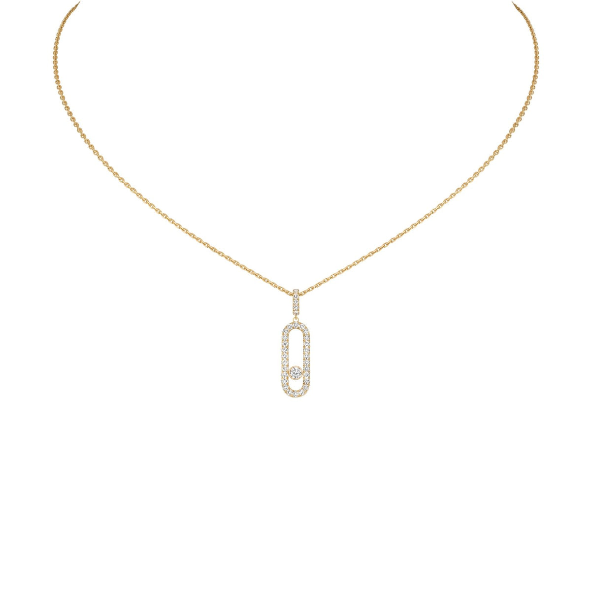Messika Move Uno Pavé LM Necklace - 12058-YG