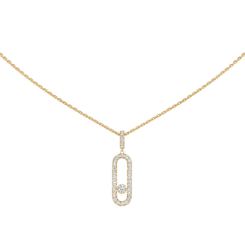 Messika Move Uno Pavé LM Necklace-Messika Move Uno Pavé LM Necklace - 12058-YG