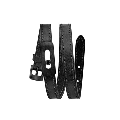 Messika My Move Black Titanium Black Leather Bracelet-Messika My Move Black Titanium Black Leather Bracelet - 30002-TB