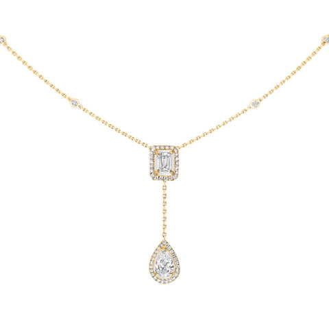 Messika My Twin Tie Necklace-Messika My Twin Tie Diamond Necklace - 06779-YG