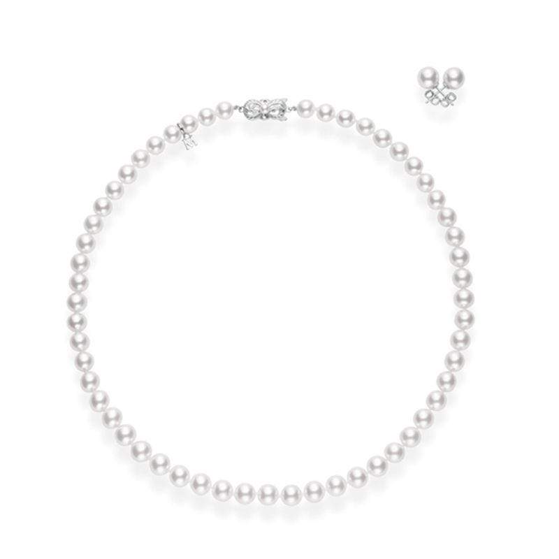 Mikimoto 18" Akoya Cultured Pearl Two-Piece Gift Set - UN70118VS1W2
