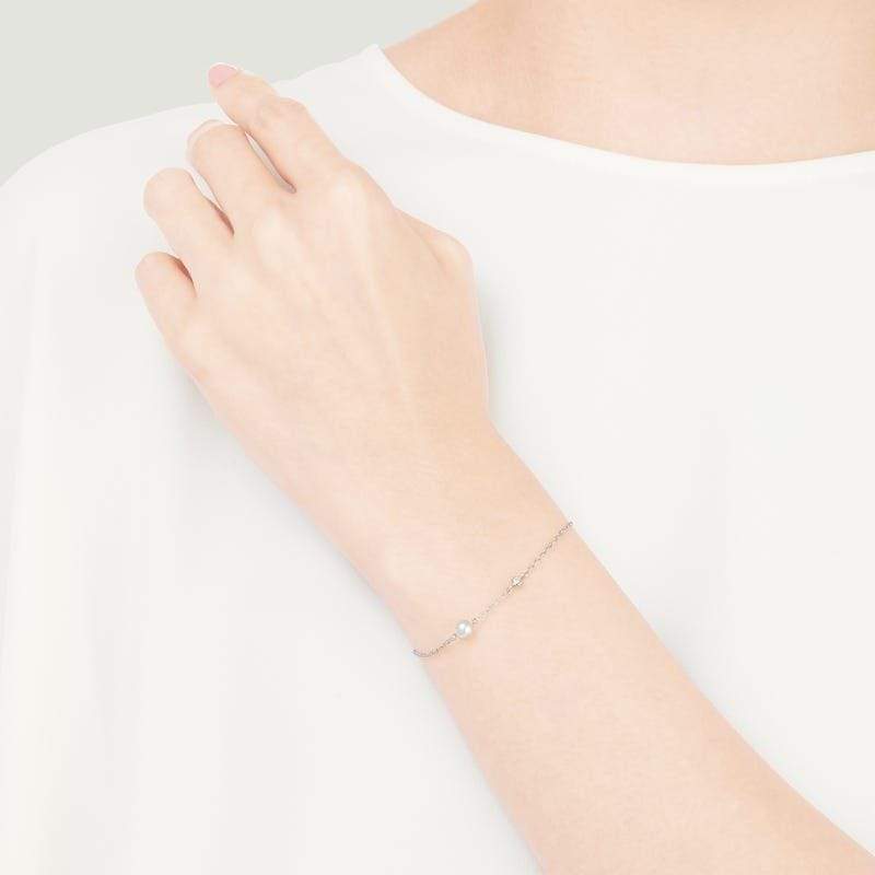Mikimoto Akoya Cultured Pearl and Diamond Station Bracelet - MDQ10054ADXW