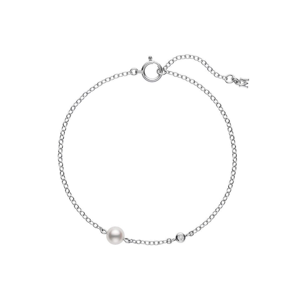 Mikimoto Akoya Cultured Pearl and Diamond Station Bracelet - MDQ10054ADXW
