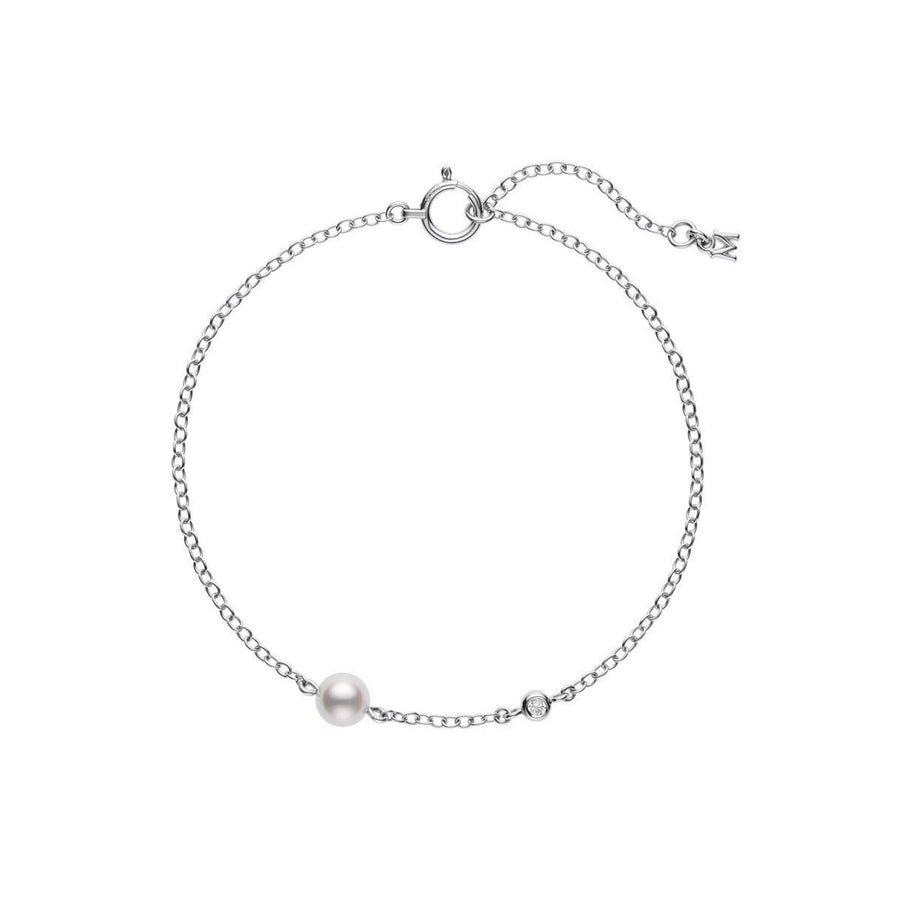 Mikimoto Akoya Cultured Pearl and Diamond Station Bracelet - MDQ10054ADXW