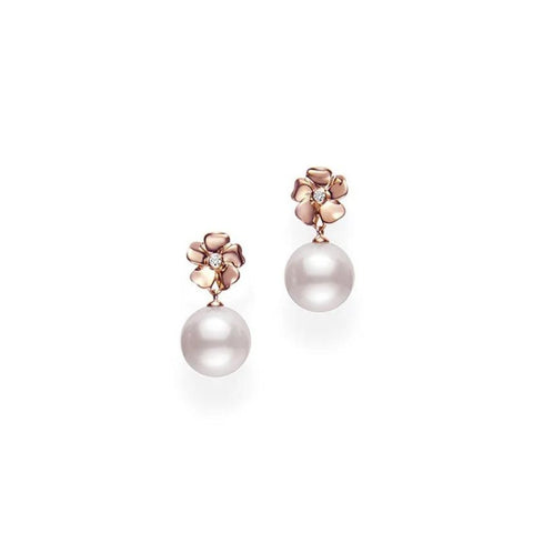 Mikimoto Cherry Blossom Akoya Cultured Pearl Earrings-Mikimoto Akoya Cultured Pearl Cherry Blossom Earrings - MEA10324ADXZ