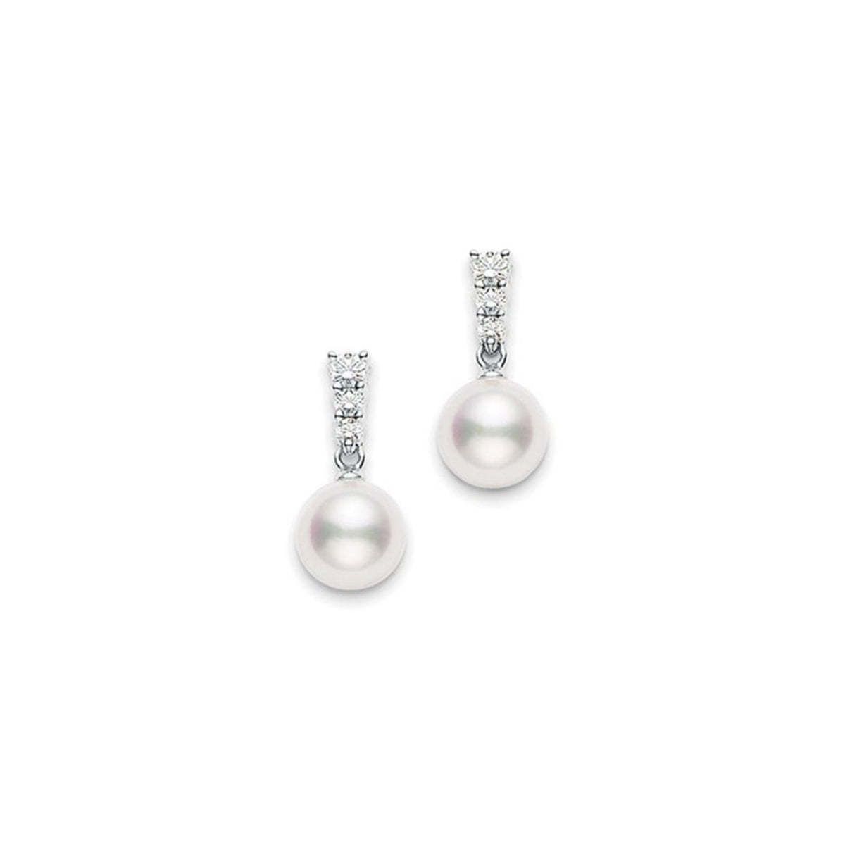 Mikimoto Akoya Cultured Pearl Diamond Earrings - MEA10337ADXW