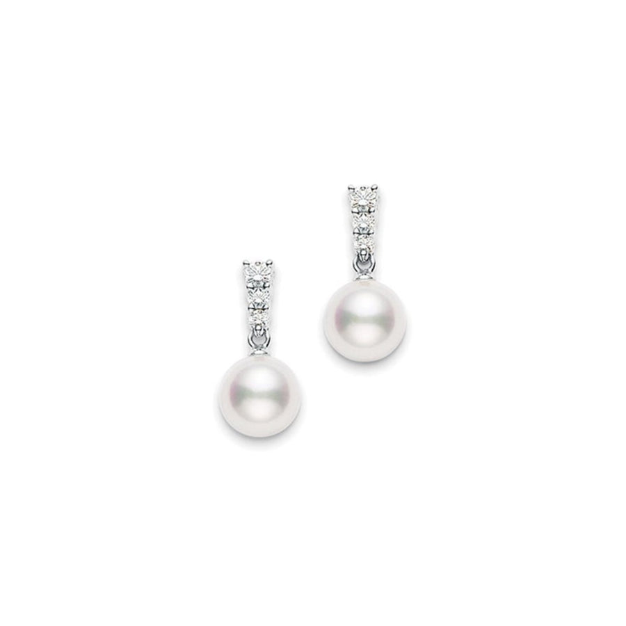Mikimoto Akoya Cultured Pearl Diamond Earrings - MEA10337ADXW