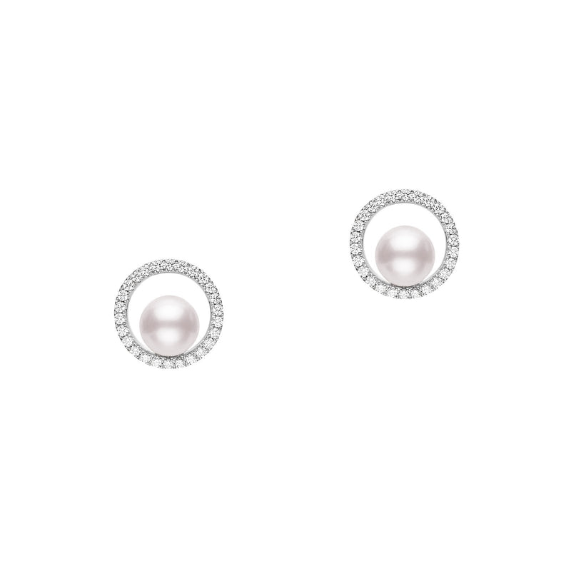 Mikimoto Akoya Cultured Pearl Earrings-Mikimoto Akoya Cultured Pearl Earrings -