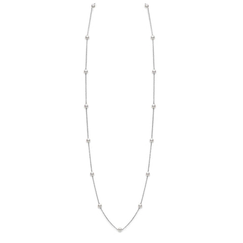 Mikimoto Akoya Cultured Pearl Station Necklace-Mikimoto Akoya Cultured Pearl Station Necklace -