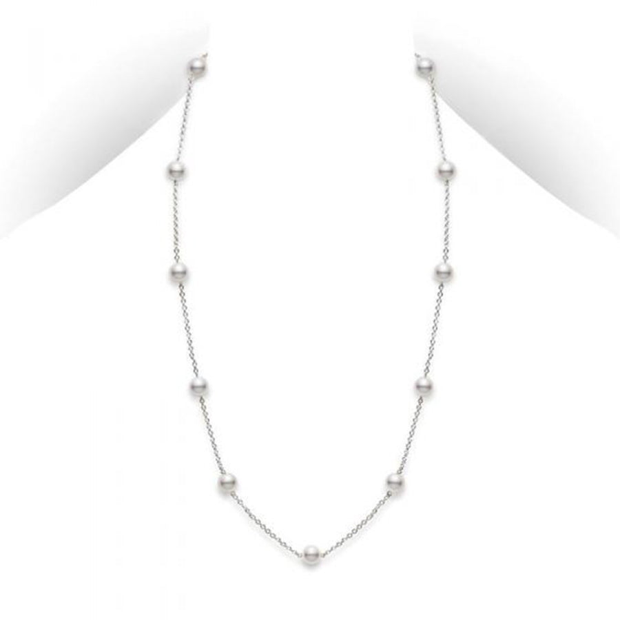 Mikimoto Akoya Cultured Pearl Station Necklace - PCQ158LW