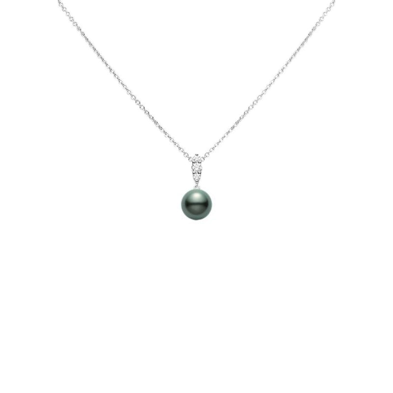 Mikimoto Black South Sea Cultured Pearl Morning Dew Necklace-Mikimoto Black South Sea Cultured Pearl Morning Dew Necklace - MPA10383BDXW