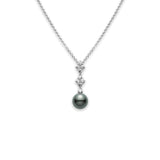 Mikimoto Black South Sea Cultured Pearl Necklace-Mikimoto Black South Sea Cultured Pearl Necklace -
