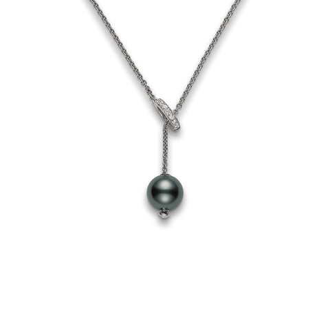 Mikimoto Black South Sea Cultured Pearl Necklace-Mikimoto Black South Sea Cultured Pearl Necklace -