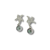 Mikimoto Black South Sea Pearl Starfish Diamond Earrings-Mikimoto Black South Sea Pearl Starfish Diamond Earrings - PEE978BD4540