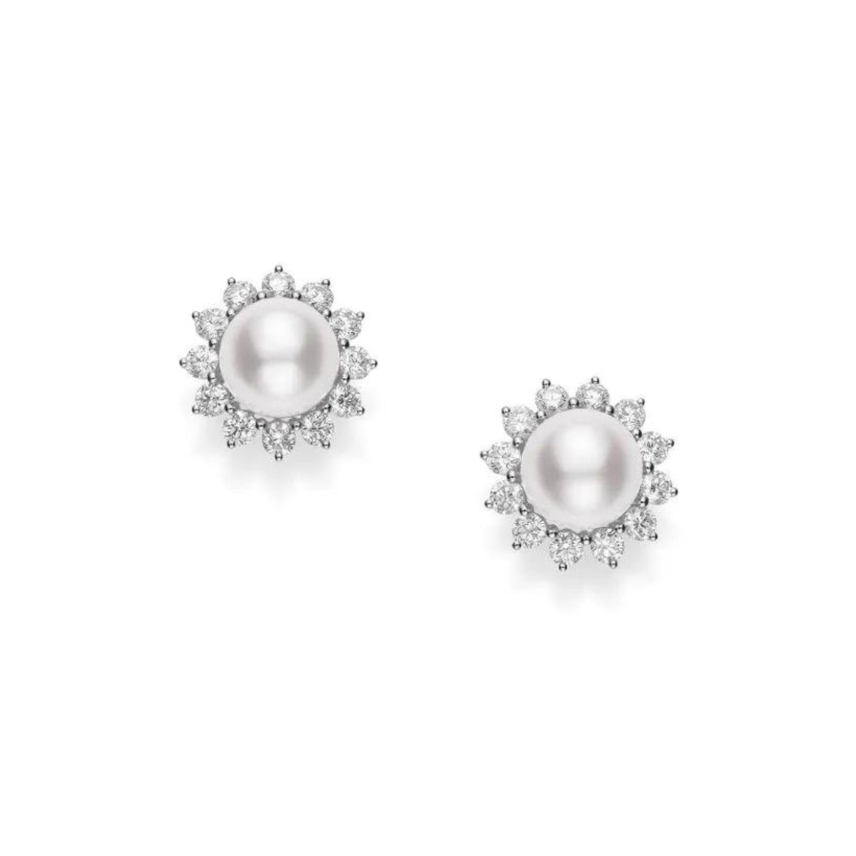Mikimoto Classic Elegance Akoya Cultured Pearl and Diamond Earrings - MEA10235ADXWP075