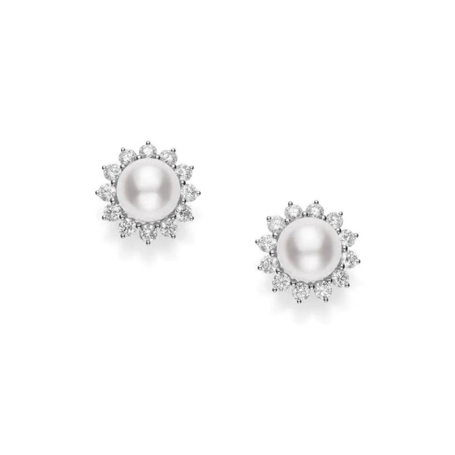 Mikimoto Classic Elegance Akoya Cultured Pearl and Diamond Earrings - MEA10235ADXWP075