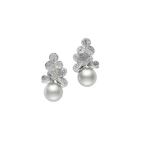 Mikimoto Fortune Leaves White South Sea Cultured Pearl Earrings - MEQ10047NDXW