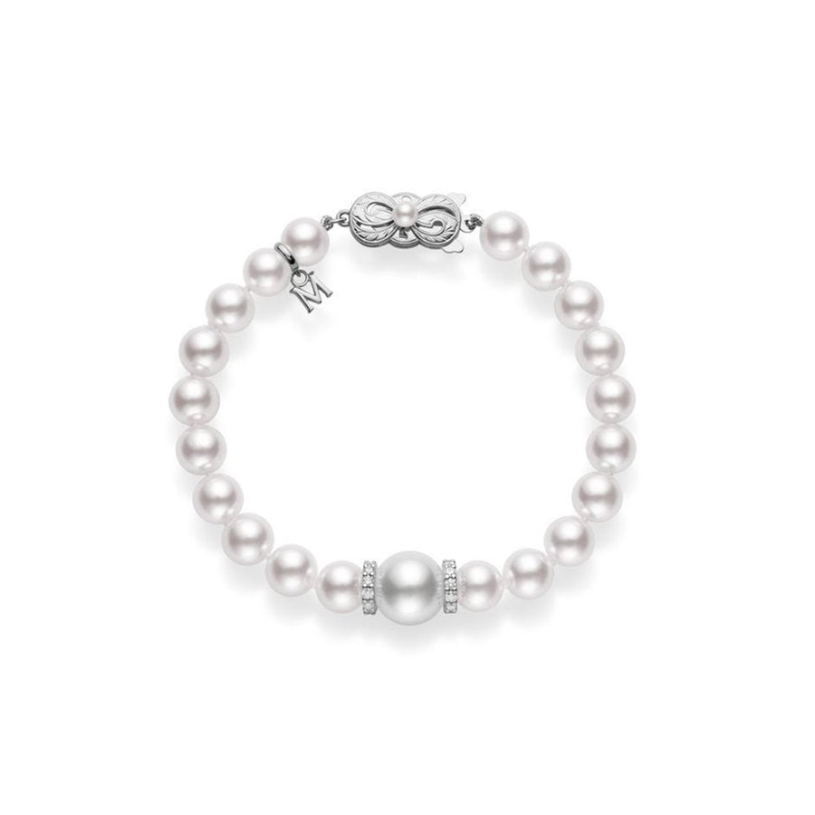 Mikimoto Fusion Akoya and White South Sea Cultured Pearl Bracelet -