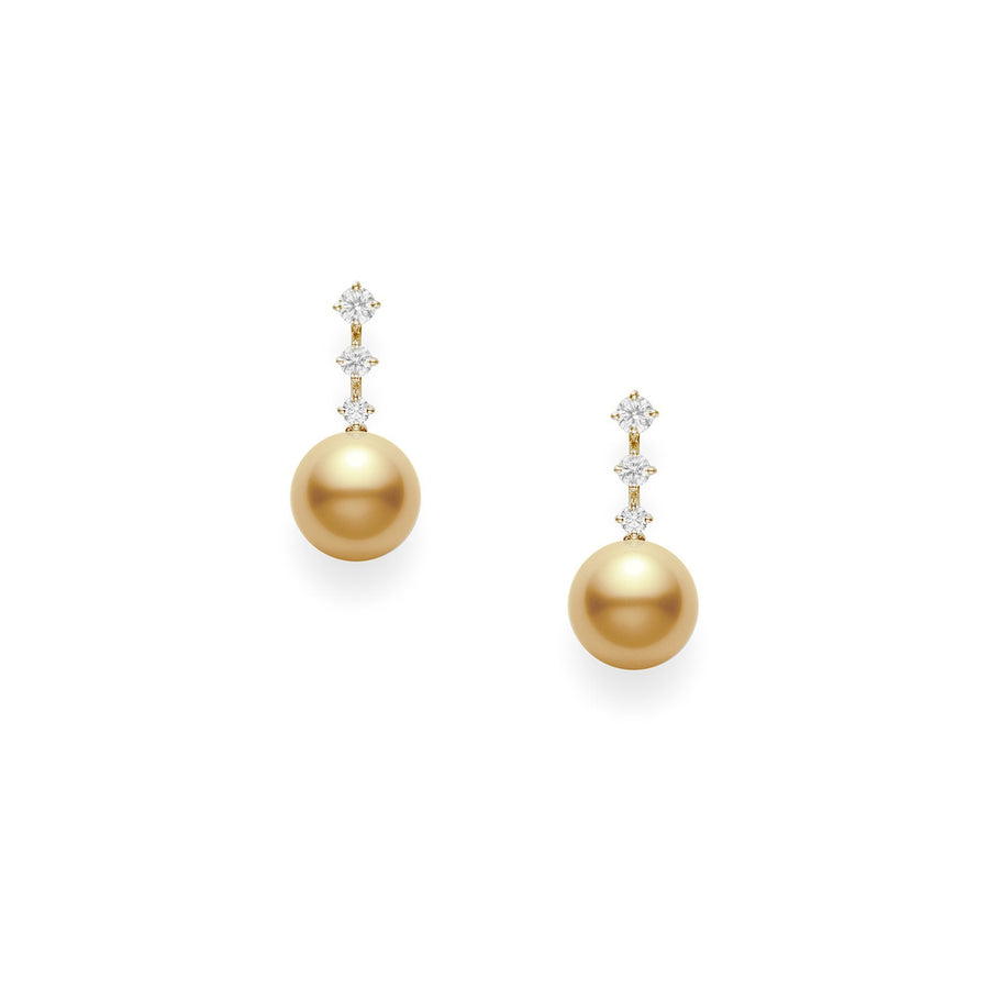 Mikimoto Golden South Sea Cultured Pearl Earrings -