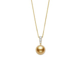 Mikimoto Morning Dew Golden South Sea  Cultured Pearl and Diamond Necklace-Mikimoto Golden South Sea Cultured Pearl Necklace - MPA10197GDXKP150