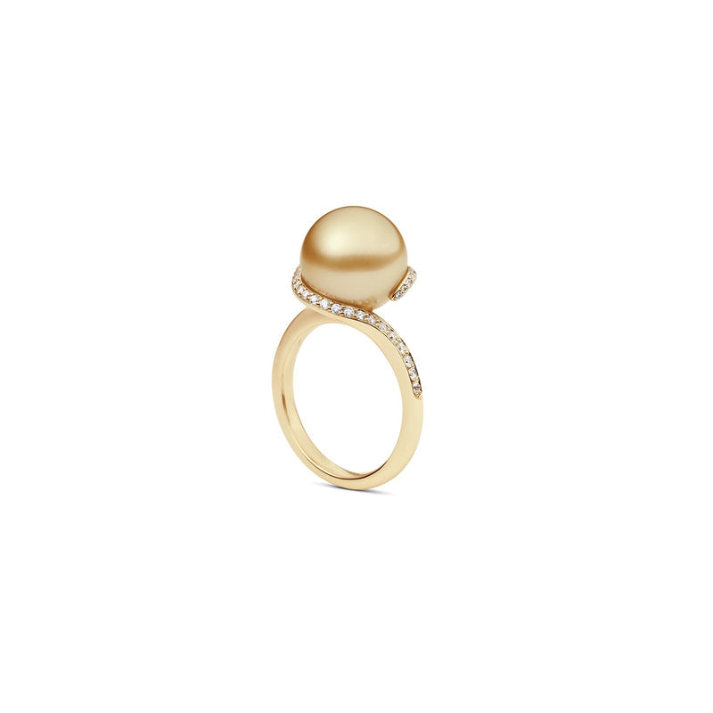 Mikimoto Golden South Sea Cultured Pearl Ring-Mikimoto Golden South Sea Cultured Pearl Ring -
