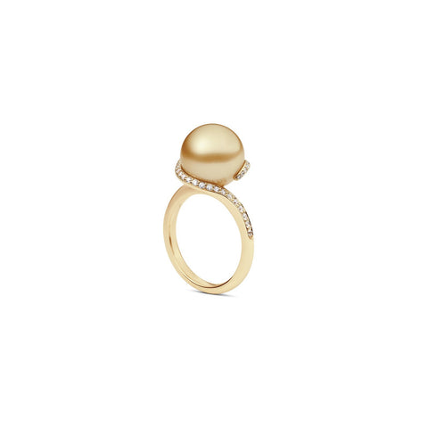 Mikimoto Golden South Sea Cultured Pearl Ring-Mikimoto Golden South Sea Cultured Pearl Ring -