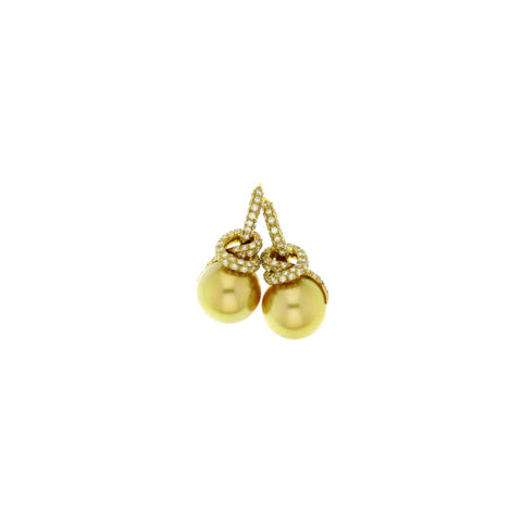 Mikimoto Golden South Sea Pearl Diamond Earrings-Mikimoto Golden South Sea Pearl Diamond Earrings - PEE732GDK13