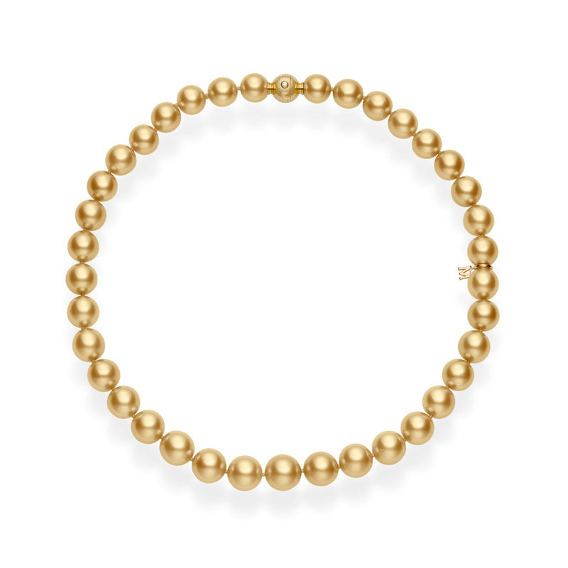 Mikimoto Golden South Sea Pearl Strand-Mikimoto Golden South Sea Pearl Strand in 18 karat yellow gold.