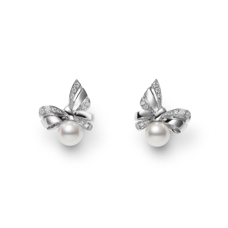 Mikimoto Jeux de Rubans Akoya Cultured Pearl Earrings-Mikimoto Jeux de Rubans Akoya Cultured Pearl Earrings -