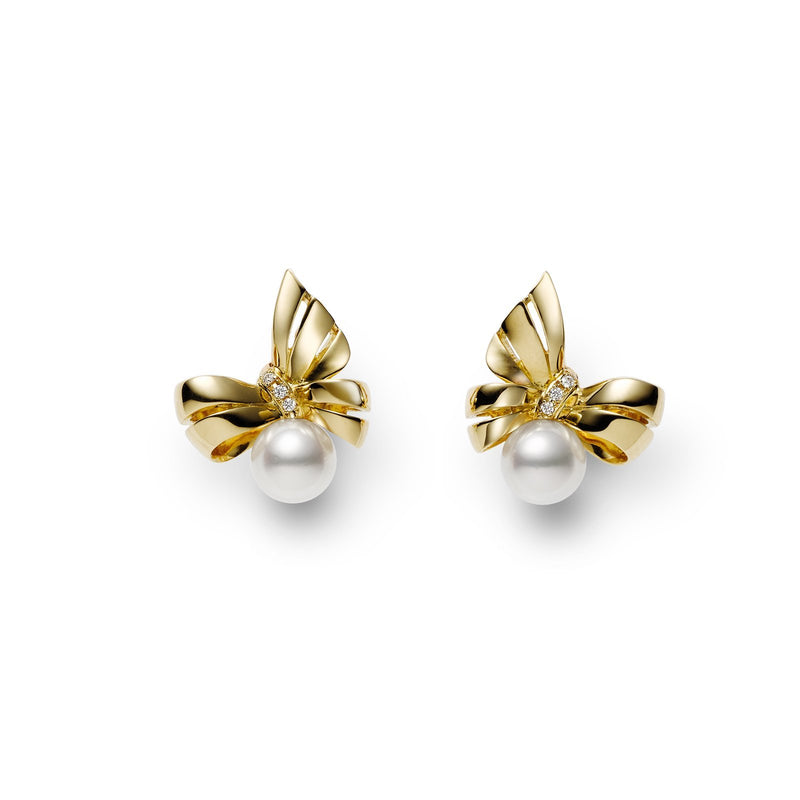 Mikimoto Jeux de Rubans Akoya Cultured Pearl Earrings-Mikimoto Jeux de Rubans Akoya Cultured Pearl Earrings -