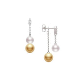 Mikimoto Morning Dew Akoya and Golden South Sea Pearl Earrings -