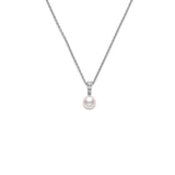 Mikimoto Morning Dew Akoya Pearl Diamond Necklace-Mikimoto Morning Dew Akoya Pearl Diamond Necklace -