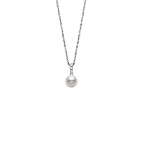 Mikimoto Morning Dew White South Sea Pearl Diamond Necklace -