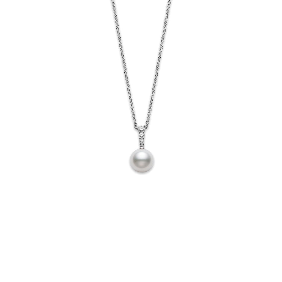 Mikimoto Morning Dew White South Sea Pearl Diamond Necklace - PPA404NDW12