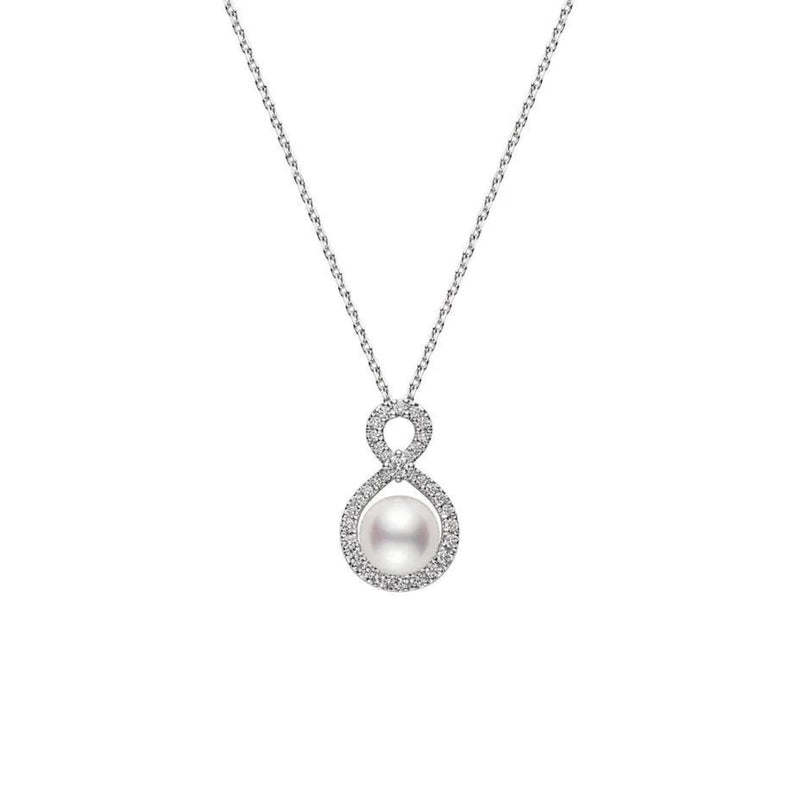 Mikimoto Ruyi Collection Akoya Cultured Pearl and Diamond Pendant-Mikimoto Ruyi Collection Akoya Cultured Pearl and Diamond Pendant - MPH10023ADXW