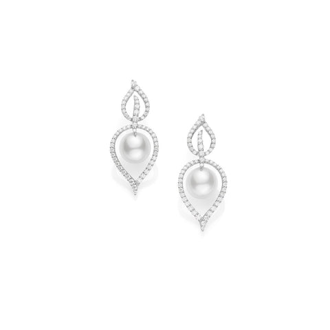 Mikimoto White South Sea Cultured Pearl Earrings-Mikimoto White South Sea Cultured Pearl Earrings -