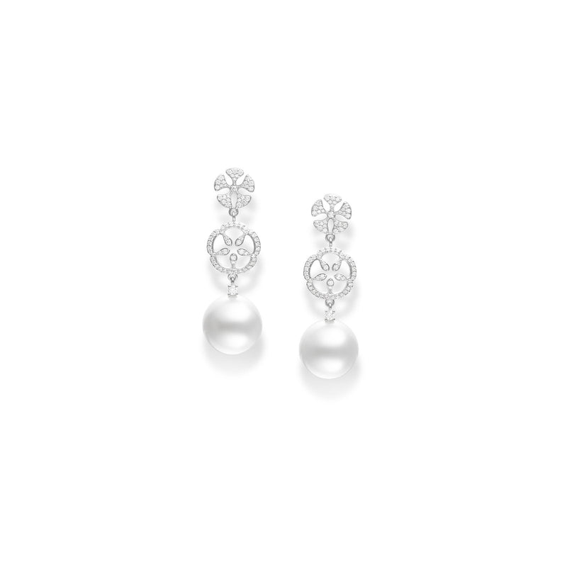 Mikimoto White South Sea Cultured Pearl Earrings-Mikimoto White South Sea Cultured Pearl Earrings -