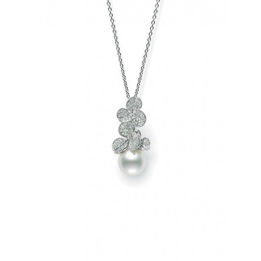 Mikimoto White South Sea Cultured Pearl Necklace in 18 karat white gold.